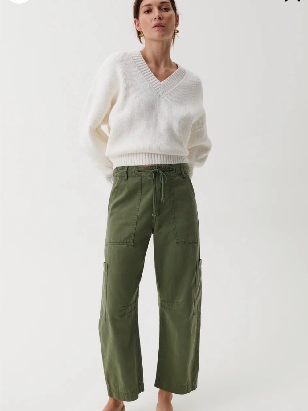 Pistola Sabrina olive green utility pants barrel Meadow 26 $178 worn once!